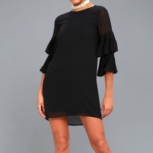 Lulus Black Ruffle Mini Dress